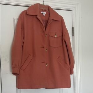 TOPSHOP PEACH SHACKET PEA COAT
